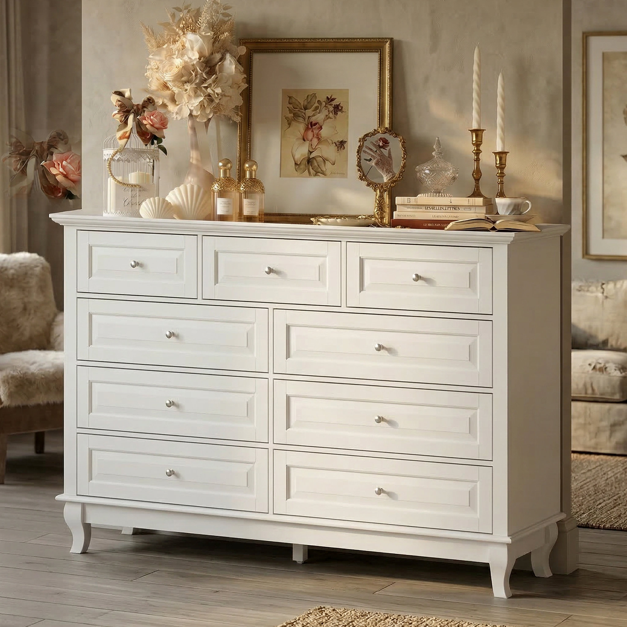 nolm drawers Mel ドロワーズ　メル　リネン　アイボリー 9-Drawer+Dresser+With+Elegent+